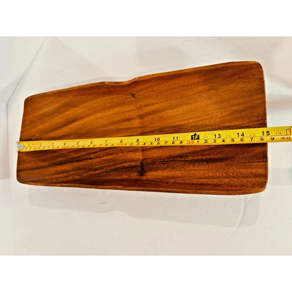 Vintage Monkey Pod Wood Tray, Mid-Century Hand-Carved Serving or Display Tray